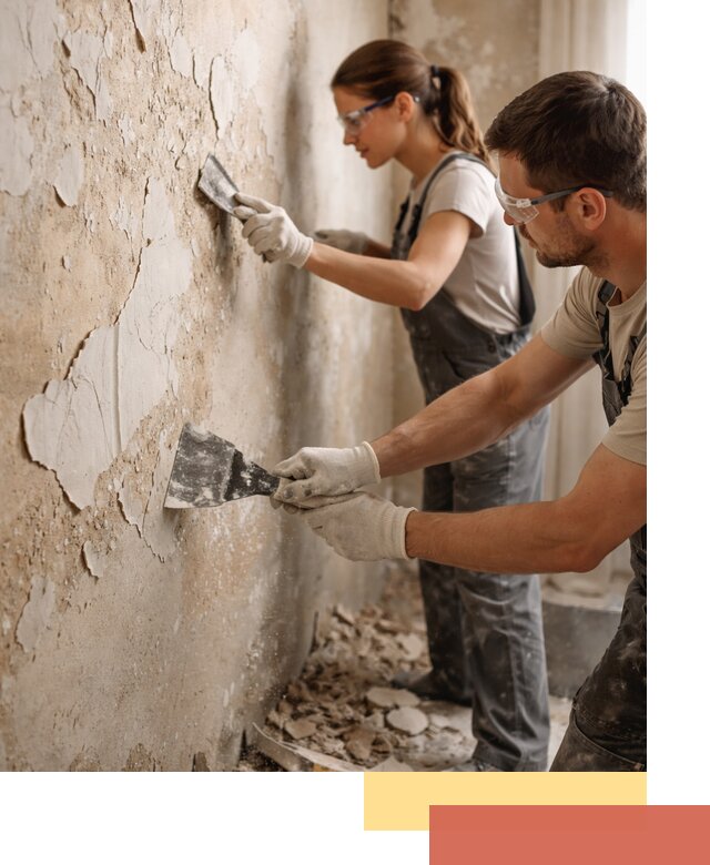 Снятие старой шпаклевки и подготовка поверхностей в Реутове