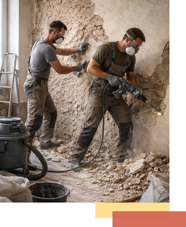 Демонтаж штукатурки со стен в Реутове быстро и аккуратно
