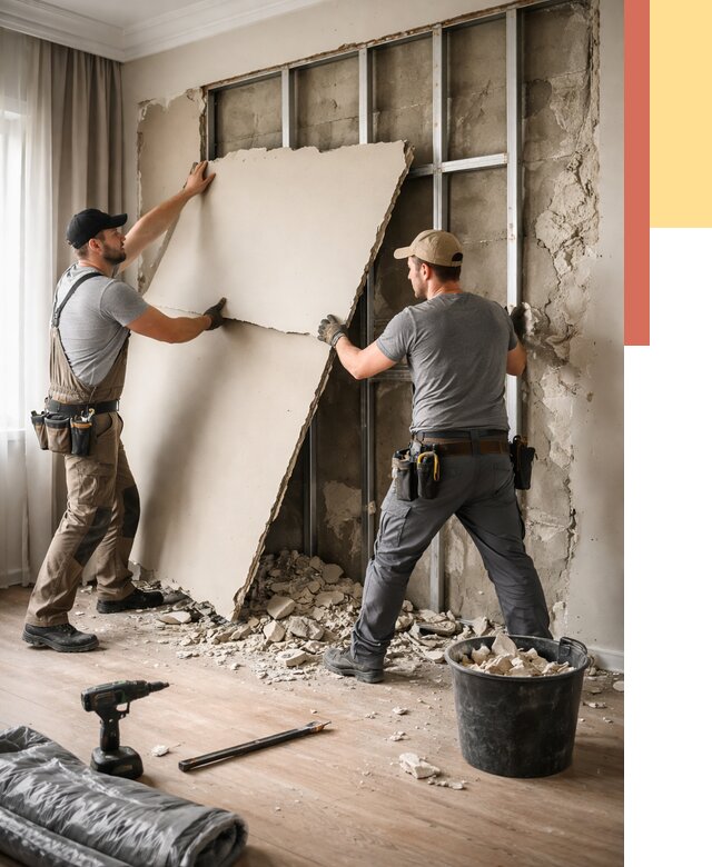 Демонтаж гипсокартона со стен в Реутове от 364 руб. — услуги демонтажа | ОТДЕЛОЧНИК-Ртв