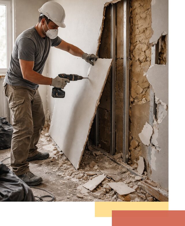 Демонтаж гипсокартона со стен в Реутове качественно и быстро