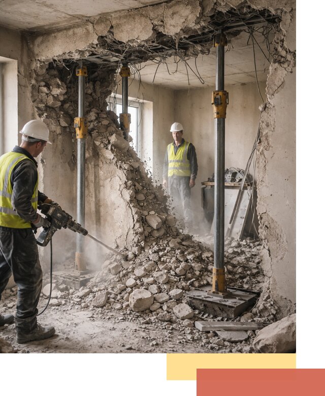 Снос несущих стен в Реутове с гарантией безопасности и качества