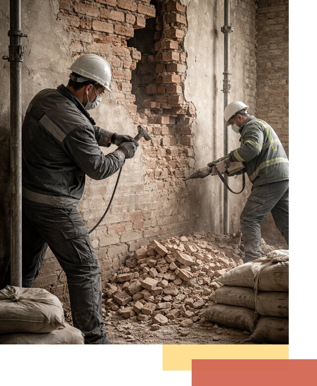 Демонтаж кирпичных стен в Реутове быстро и безопасно