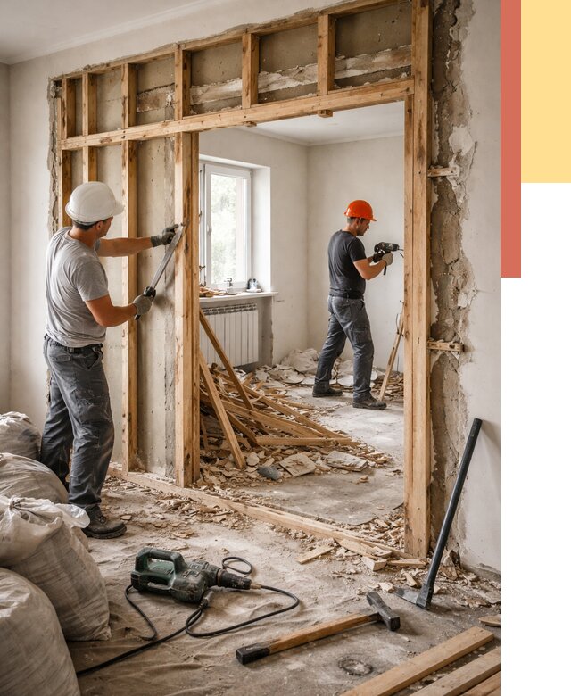 Демонтаж деревянных перегородок в Реутове от 3330 руб. — быстро и недорого | ОТДЕЛОЧНИК-Ртв