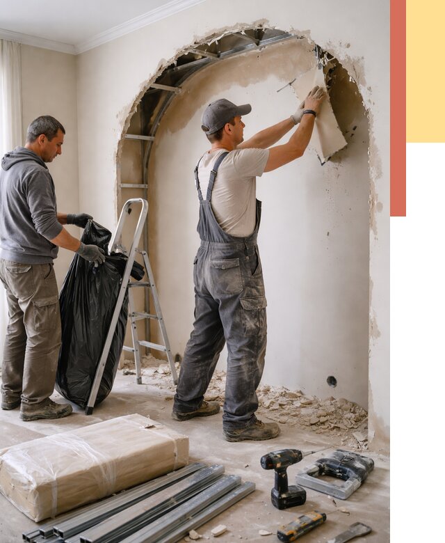 Демонтаж арки из гипсокартона в Реутове от 3642 руб. — услуги под ключ | ОТДЕЛОЧНИК-Ртв