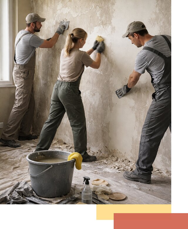 Очистка стен от клея и грунтовки в Реутове качественно и быстро