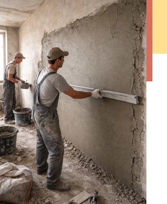 Цементная штукатурка стен в Реутове от 4683 руб/м2 — быстро и недорого | ОТДЕЛОЧНИК-Ртв