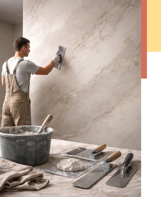 Декоративная штукатурка под мрамор в Реутове от 2914 руб./м² — быстро и недорого | ОТДЕЛОЧНИК-Ртв