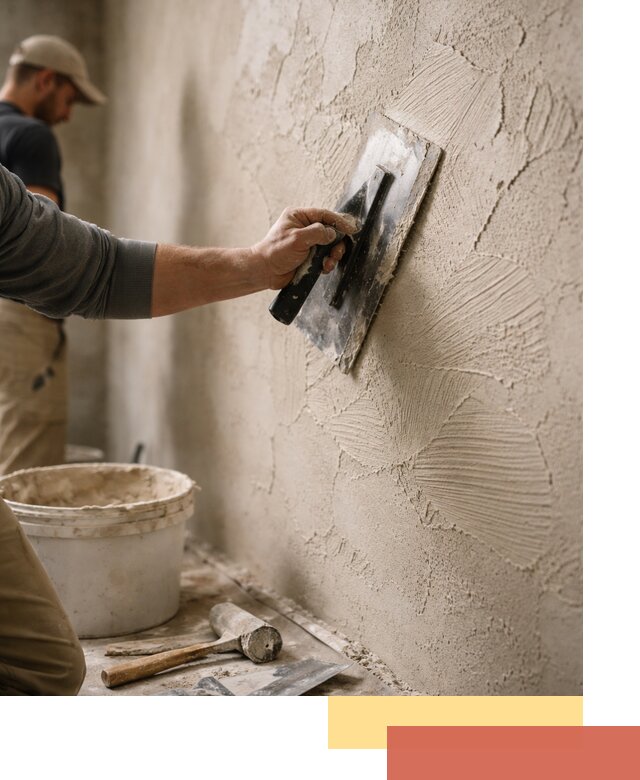 Фактурная штукатурка стен в Реутове — монтаж, отделка, реставрация