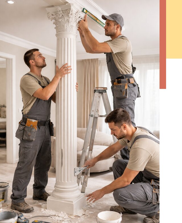 Установка декоративных колонн в Реутове от 12488 руб. под ключ | ОТДЕЛОЧНИК-Ртв