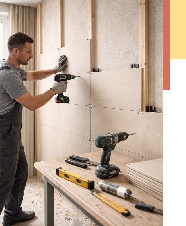 Монтаж МДФ панелей на стены в Реутове от 1301 руб. под ключ | ОТДЕЛОЧНИК-Ртв