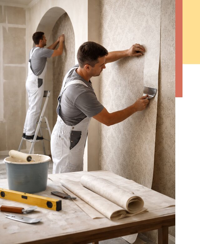 Поклейка обоев на сложные стены в Реутове от 2914 руб. под ключ | ОТДЕЛОЧНИК-Ртв