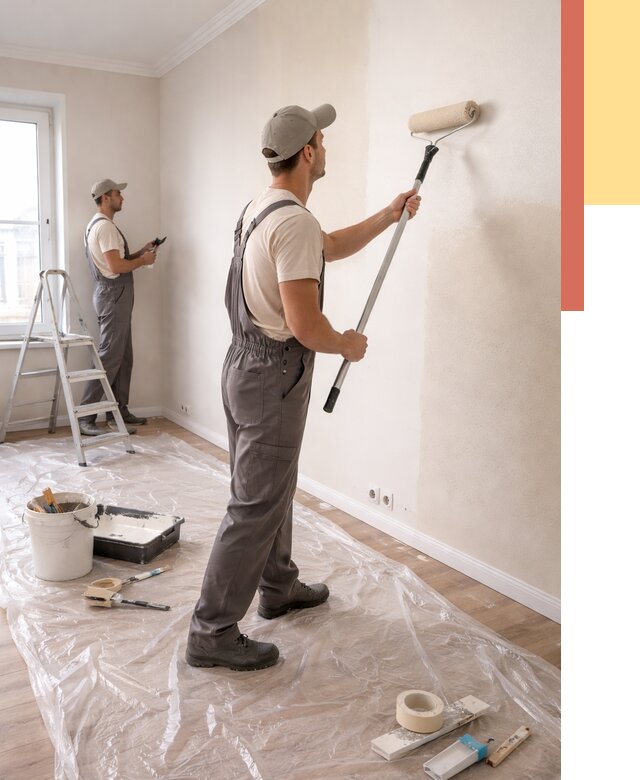 Покраска стен акриловой краской в Реутове от 3642 руб./м² — быстро и недорого | ОТДЕЛОЧНИК-Ртв