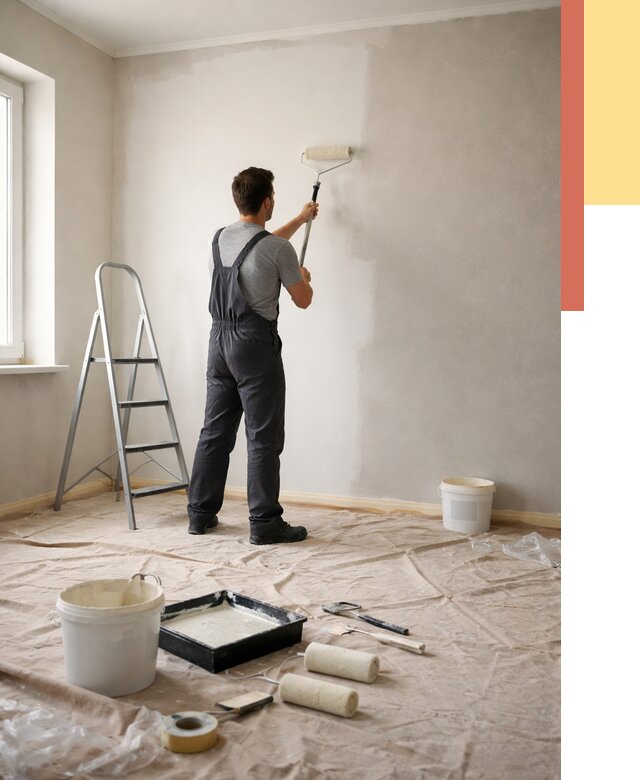 Покраска стен моющейся краской в Реутове от 364 руб./м² — быстро и недорого | ОТДЕЛОЧНИК-Ртв