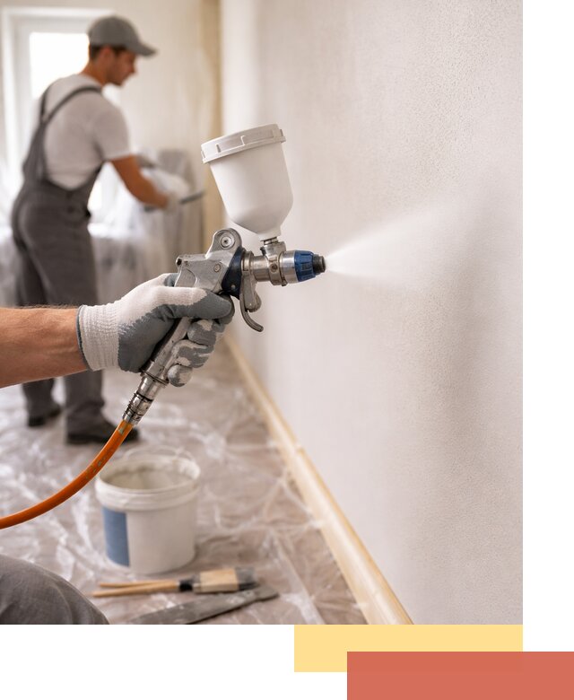 Покраска стен краскопультом в Реутове быстро и качественно