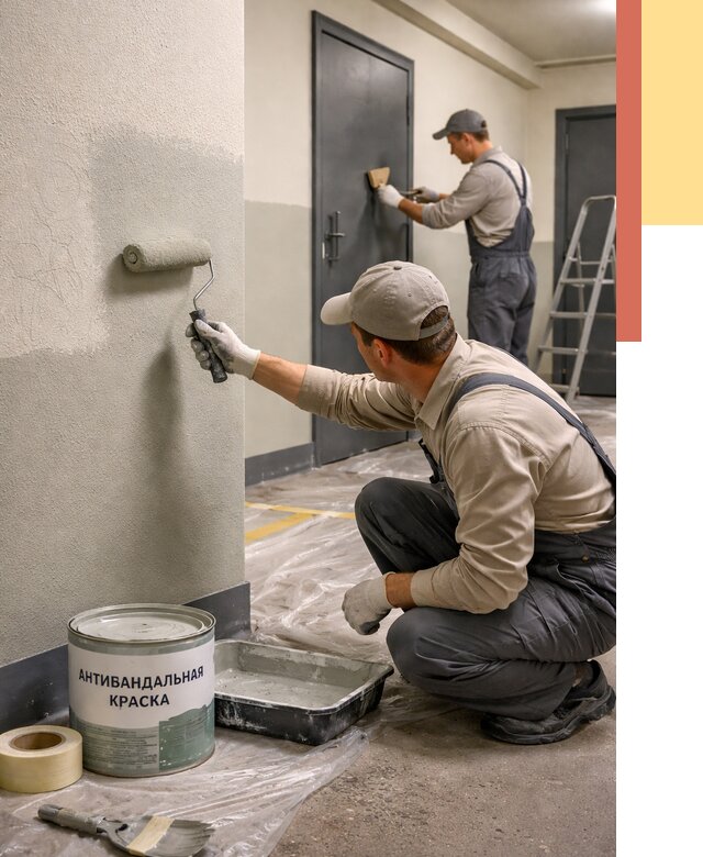 Покраска стен антивандальной краской в Реутове от 4683 руб./м² под ключ | ОТДЕЛОЧНИК-Ртв