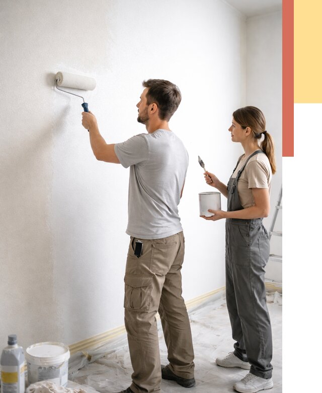 Окраска стен по стеклохолсту в Реутове от 4683 руб/м² под ключ | ОТДЕЛОЧНИК-Ртв