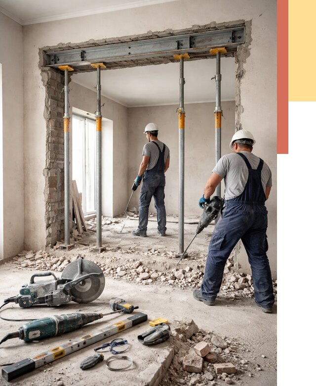 Прорезка проема в стене в Реутове от 4683 руб. — быстро и недорого | ОТДЕЛОЧНИК-Ртв