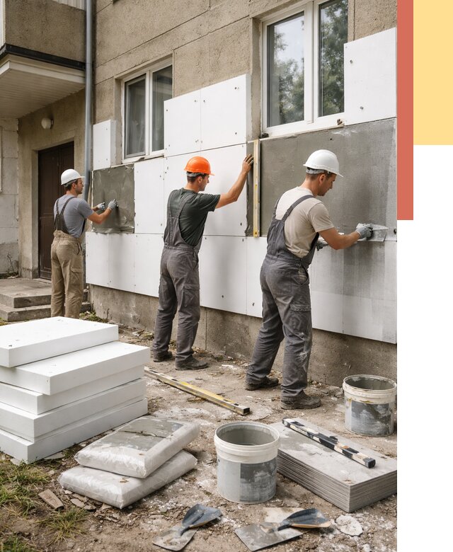 Утепление стен пенопластом в Реутове от 1821 руб. — недорого и под ключ | ОТДЕЛОЧНИК-Ртв