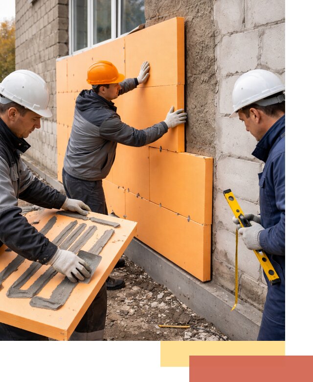 Утепление фасада пеноплексом под ключ в Реутове