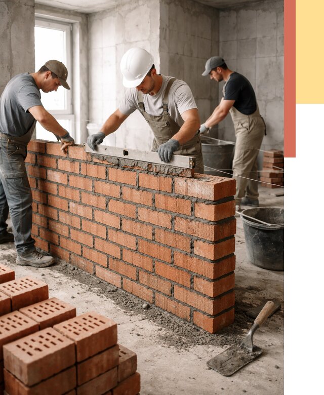 Кладка перегородок из кирпича в Реутове от 3642 руб. за м² | ОТДЕЛОЧНИК-Ртв