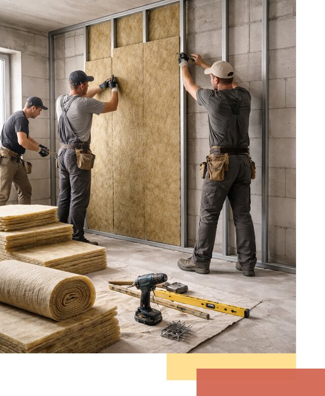 Шумоизоляция перегородок из блоков в Реутове — монтаж и защита шумоизоляцией