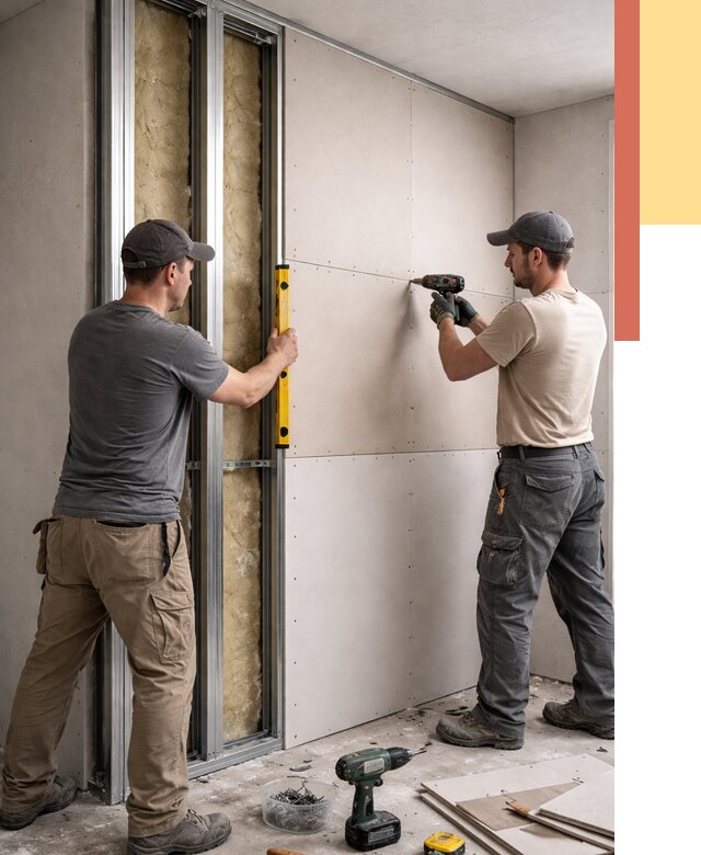 Монтаж двухслойной перегородки из гипсокартона в Реутове от 1509 руб. | ОТДЕЛОЧНИК-Ртв