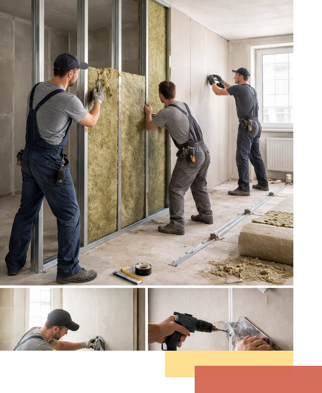 Перегородка из гипсокартона с шумоизоляцией в Реутове — монтаж под ключ