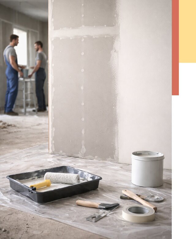 Покраска перегородок из гипсокартона в Реутове от 4683 руб. под ключ | ОТДЕЛОЧНИК-Ртв