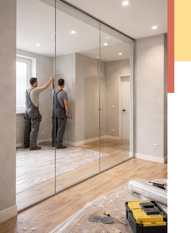 Безрамные стеклянные перегородки в Реутове — монтаж от 9887 руб. | ОТДЕЛОЧНИК-Ртв