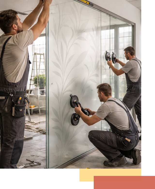 Стеклянные перегородки с рисунком на заказ в Реутове