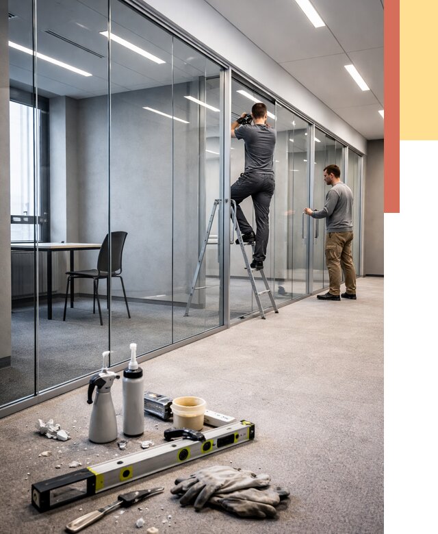 Стеклянные офисные перегородки в Реутове от 8846 руб. — монтаж и установка | ОТДЕЛОЧНИК-Ртв