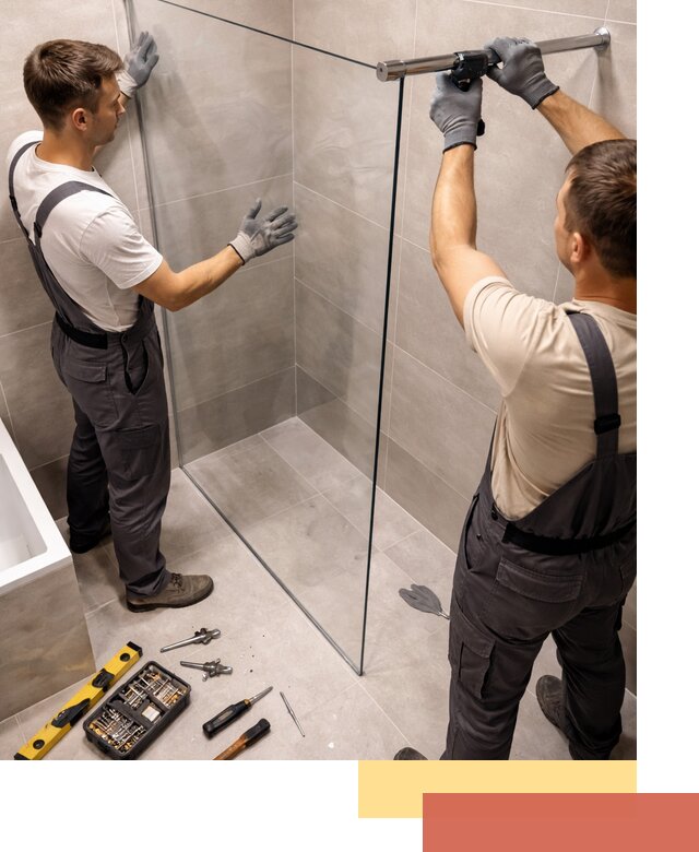 Стеклянные перегородки для душа в Реутове — изготовление и монтаж