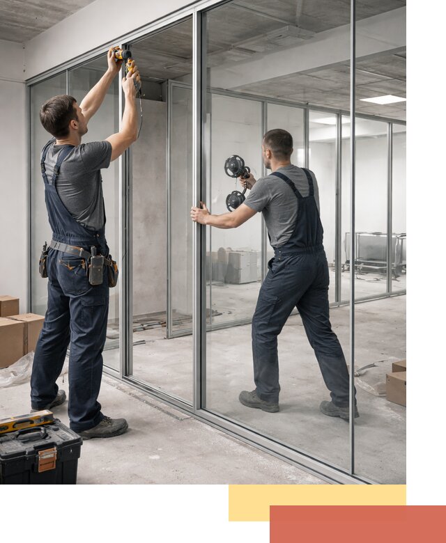 Алюминиевые перегородки со стеклом в Реутове — изготовление и монтаж