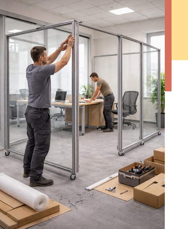 Мобильные офисные перегородки в Реутове от 13009 руб. — установка под ключ | ОТДЕЛОЧНИК-Ртв