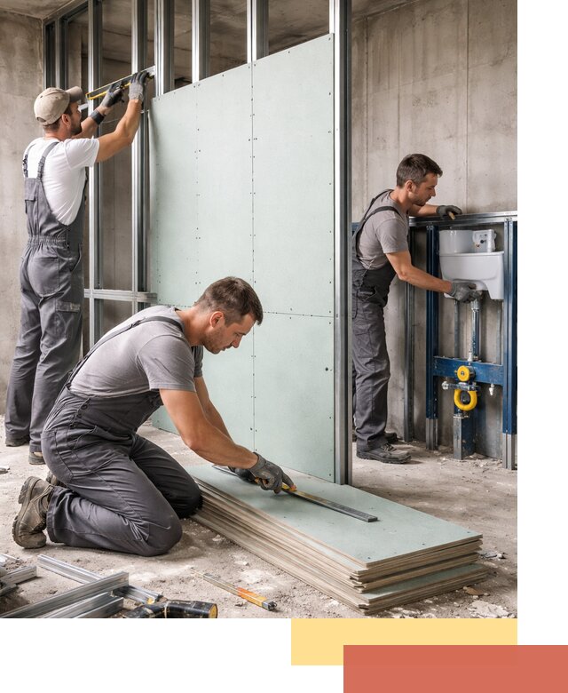 Монтаж и ремонт сантехнических перегородок в Реутове