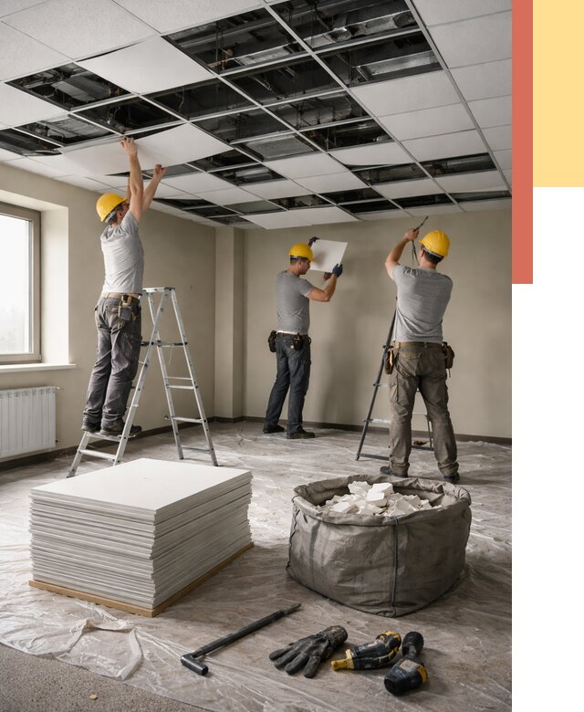 Демонтаж потолка Армстронг в Реутове от 4683 руб. быстро и недорого | ОТДЕЛОЧНИК-Ртв