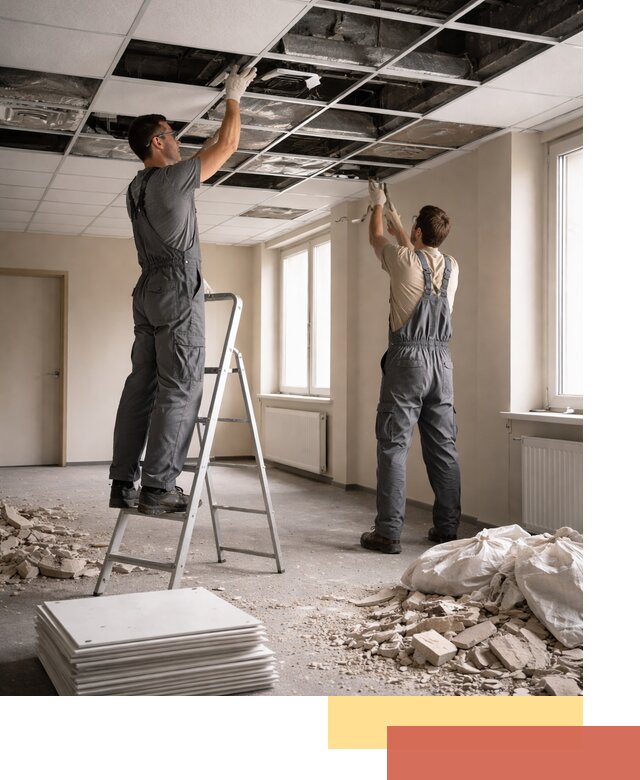 Демонтаж потолков Армстронг профессионально в Реутове