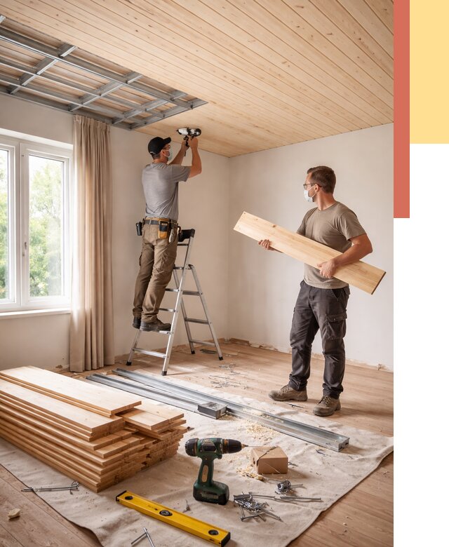 Монтаж потолка из вагонки в Реутове от 6765 руб. | Быстро и недорого — ОТДЕЛОЧНИК-Ртв