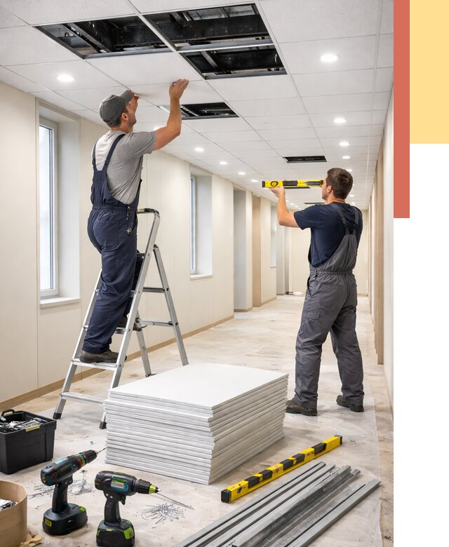 Ремонт потолка Армстронг в Реутове от 4683 руб. — быстро и недорого | ОТДЕЛОЧНИК-Ртв