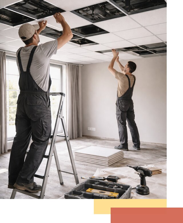 Замена плит подвесного потолка в Реутове быстро и качественно