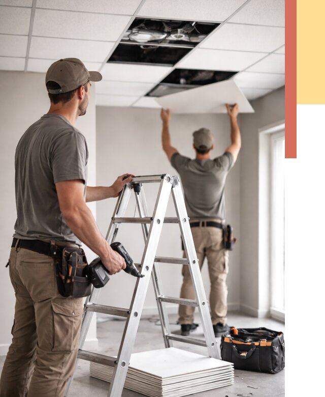 Обслуживание подвесного потолка в Реутове от 3642 руб. — быстро и недорого | ОТДЕЛОЧНИК-Ртв