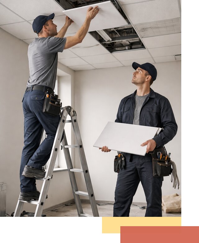 Обслуживание подвесного потолка в Реутове — ремонт и чистка