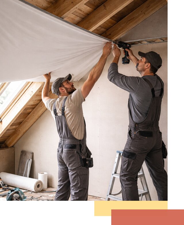 Монтаж натяжного потолка в мансарде в Реутове