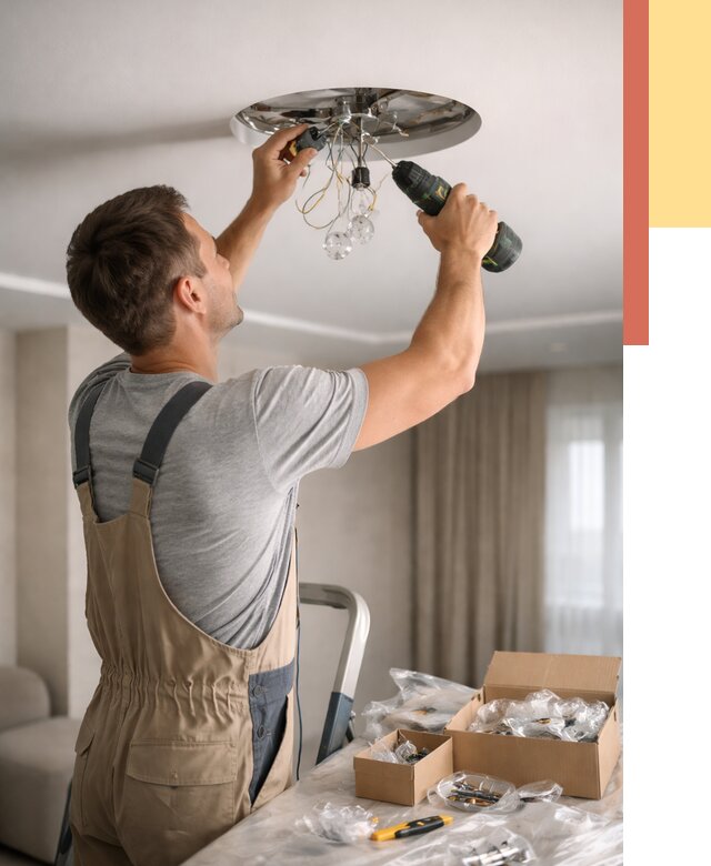 Установка люстры в натяжной потолок в Реутове от 1249 руб. | Быстро и недорого — ОТДЕЛОЧНИК-Ртв