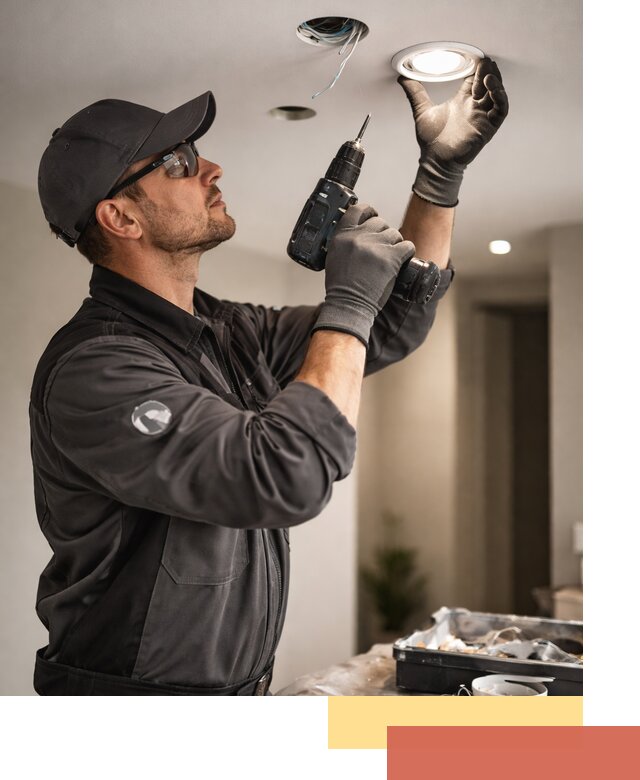 Установка точечных светильников в натяжной потолок в Реутове