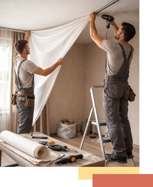 Замена полотна натяжного потолка в Реутове быстро и качественно