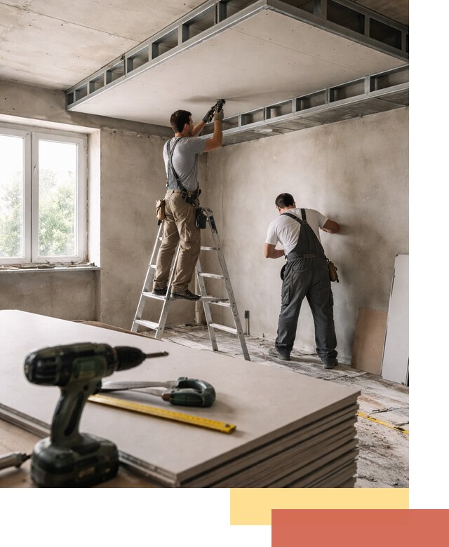 Двухуровневый потолок из гипсокартона в Реутове