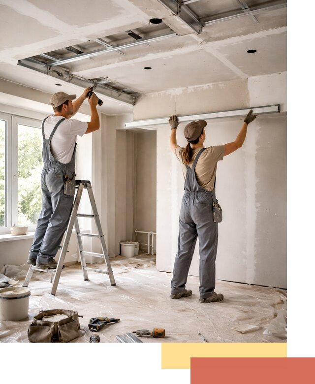 Монтаж многоуровневого потолка из гипсокартона в Реутове