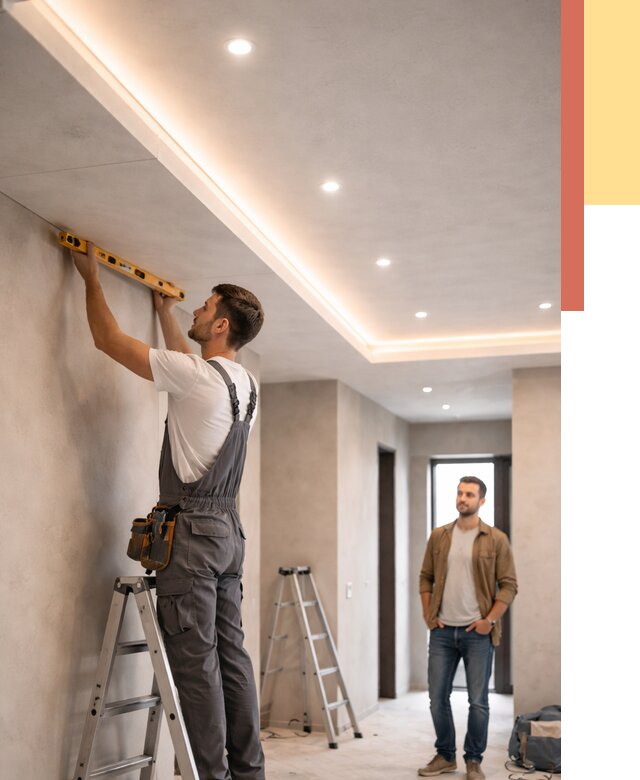 Потолок из гипсокартона с подсветкой в Реутове от 781 руб./м2 под ключ | ОТДЕЛОЧНИК-Ртв