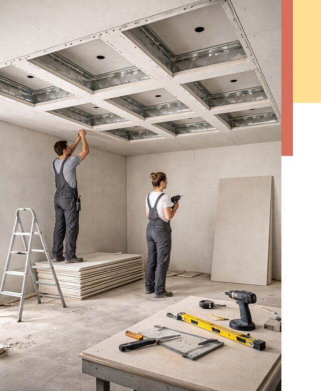 Кессонный потолок из гипсокартона в Реутове от 1925 руб. — монтаж и под ключ | ОТДЕЛОЧНИК-Ртв